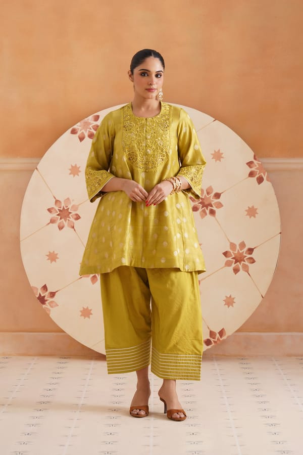 Varsha Cotton Chanderi Embroidered Suit Set — NEETIKA CHOPRA