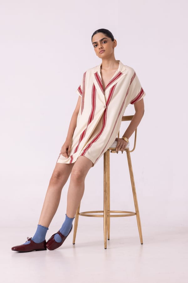 Amy Striped Blazer Dress — The Summer House