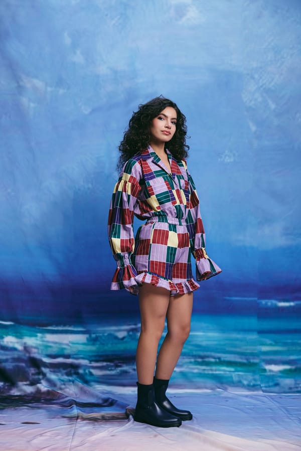 Multicolour Linen Shirt and Shorts Co-ord Set — Zip by Payal Zinal