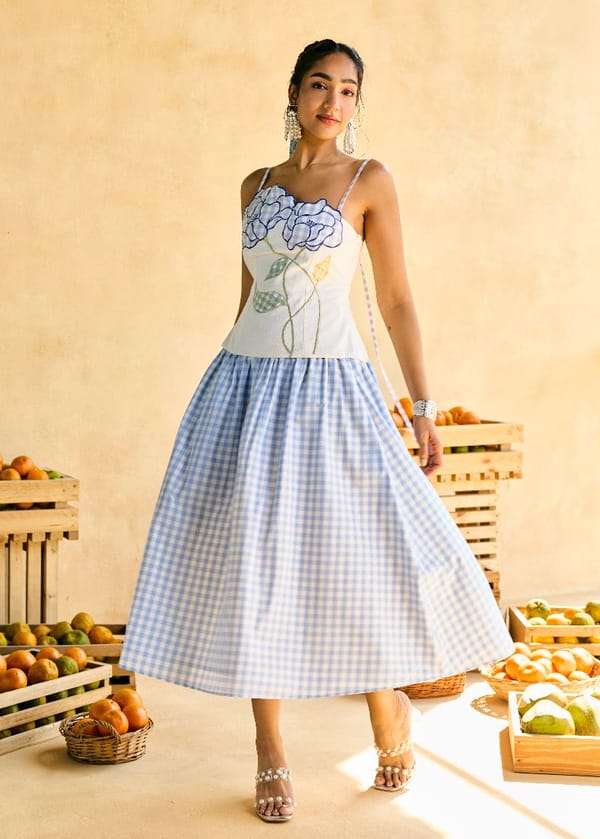 Aasmaani Picnic Gingham Skirt — Lea Clothing