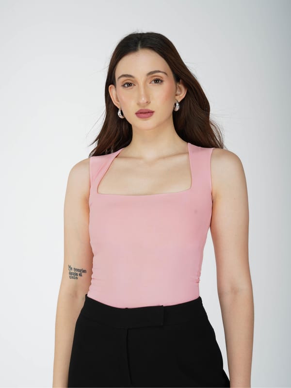 Square Neck Bodysuit - Echo Bodysuit (Flamingo) — Select Staples