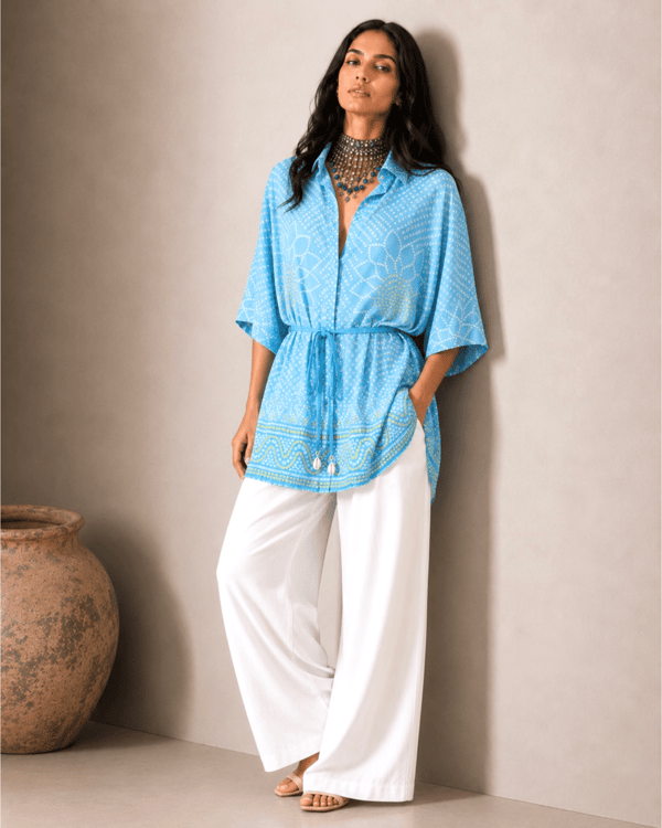 Mixology Bandhej Kimono Shirt — Mayura Kumar