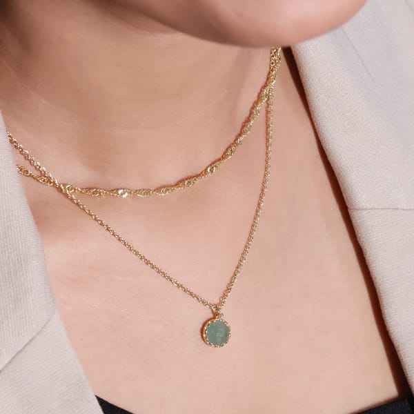 Stacked Green jade necklace — Aura Fine Jewellery