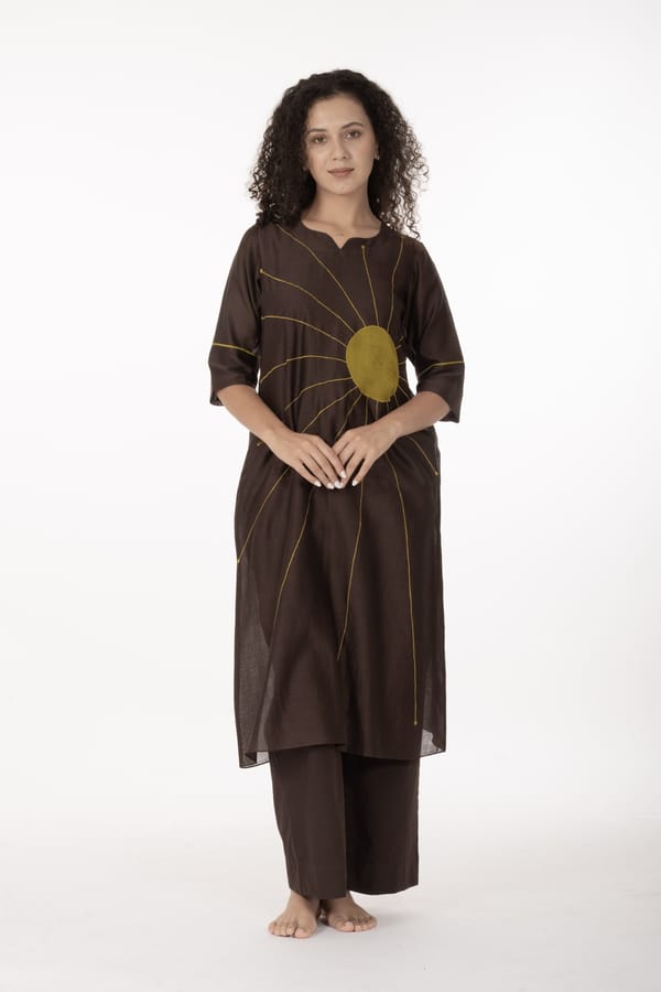 Cocoa Thread Art Dress with Bottom — Khat