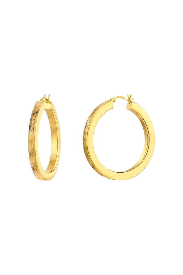 Mirage Textured Large Hoop Earrings — Miss Jo