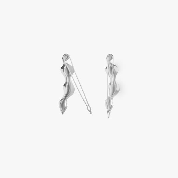 Water Stream Hair Clip Silver — Equiivalence