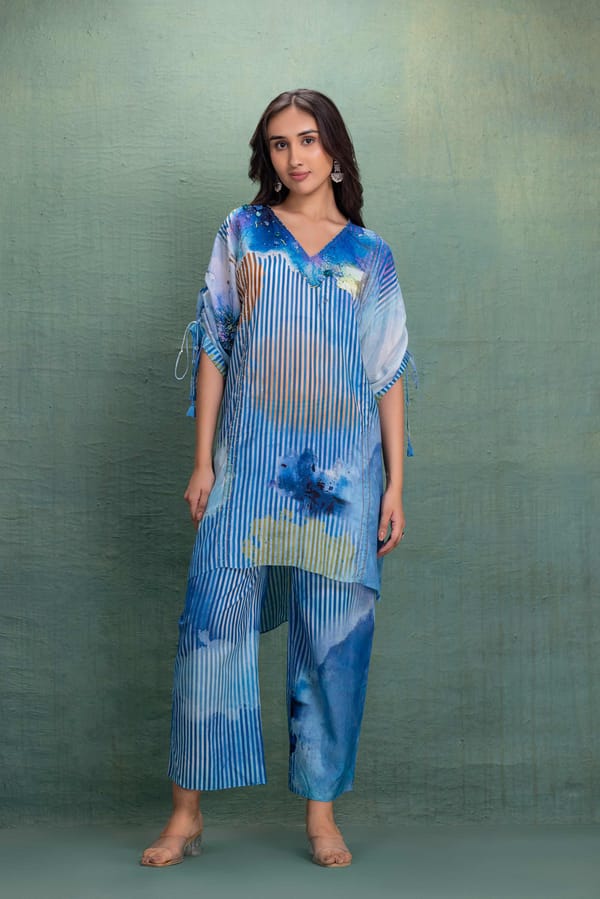 Blue Print Co-Ord Set — Kahani Lush