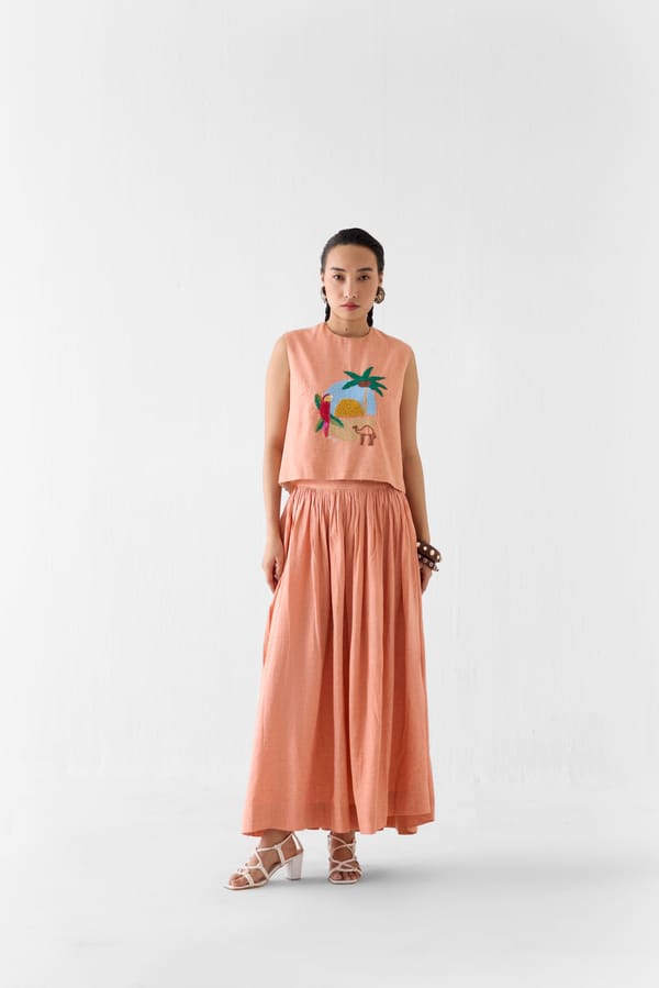 Sahara Linen Crop Top & Skirt Co-Ord — Studio Rigu
