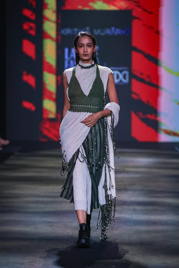 Olive Cotton Net Flap Skirt — Kritika Murarka