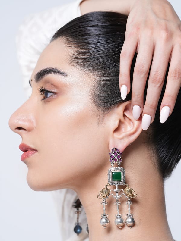 Silver Polish Fusion Earrings — Cao Jewellery