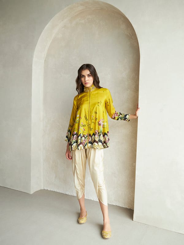 Opada Mustard Quix Zip-Up Shirt — Chique
