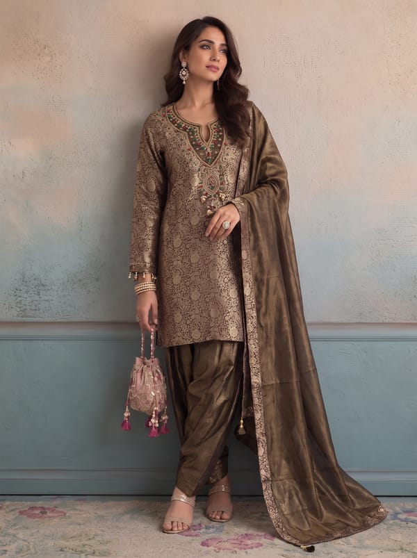 Mocha Royale Kurta Set — MOHRAG