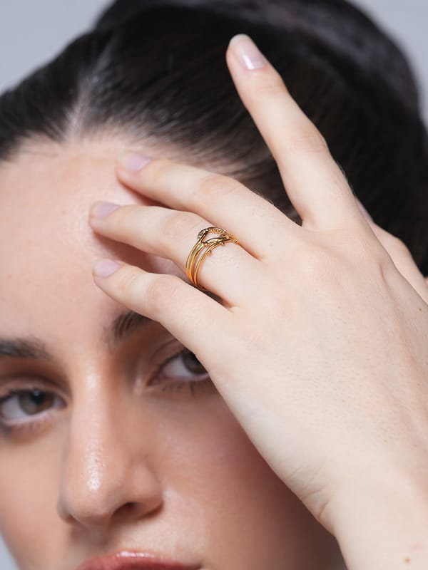 Textured Twisted Adjustable Open Ring — Cao Jewellery