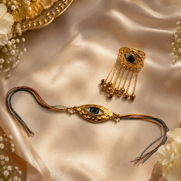 Nazar Rakhi & Ring set (Bhai & Bhabi) — D Mak