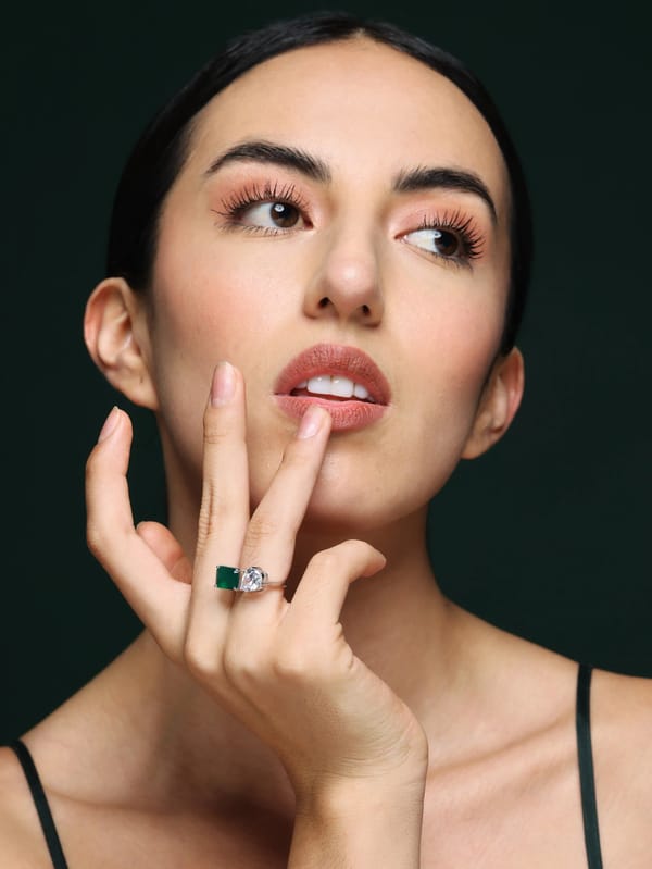 Radiant Emerald Promise Ring — Varnika Arora