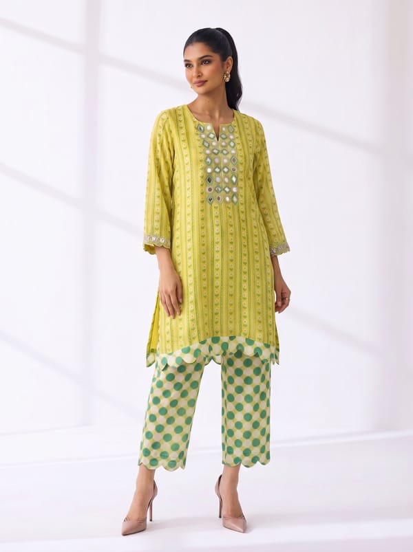 Marigold Magic Mirror Work Co-Ord Set — SURABHI ARYA
