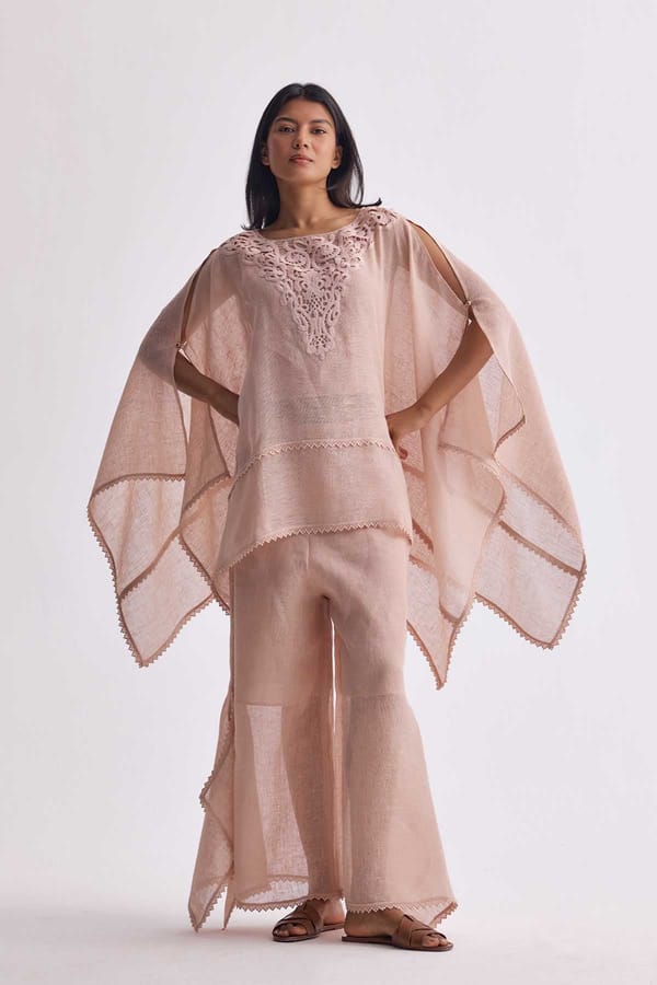 Prishitha Linen Cape Set — YELL