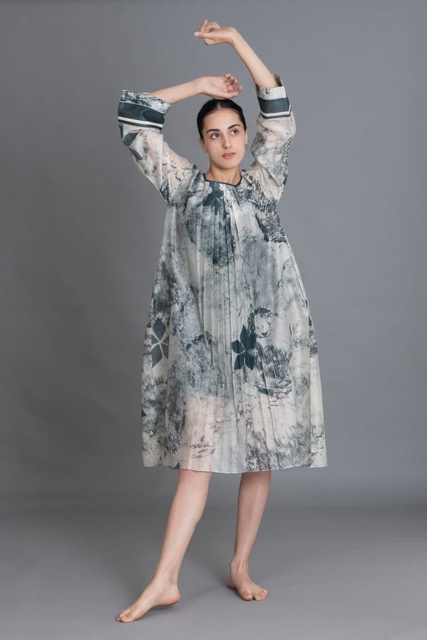 Mint Texture Print Dress — Khat