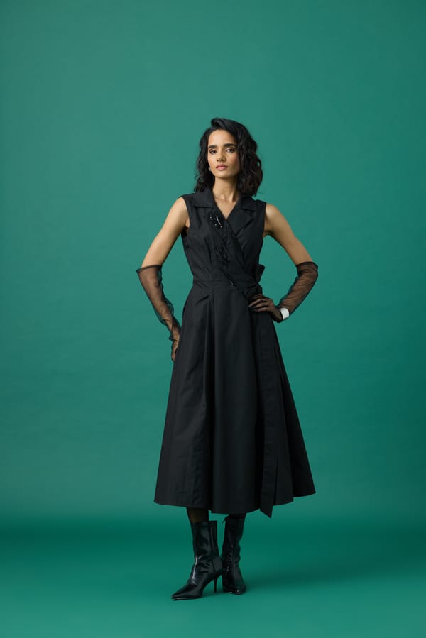 Eugenia Sleeveless Dress Black — 63East