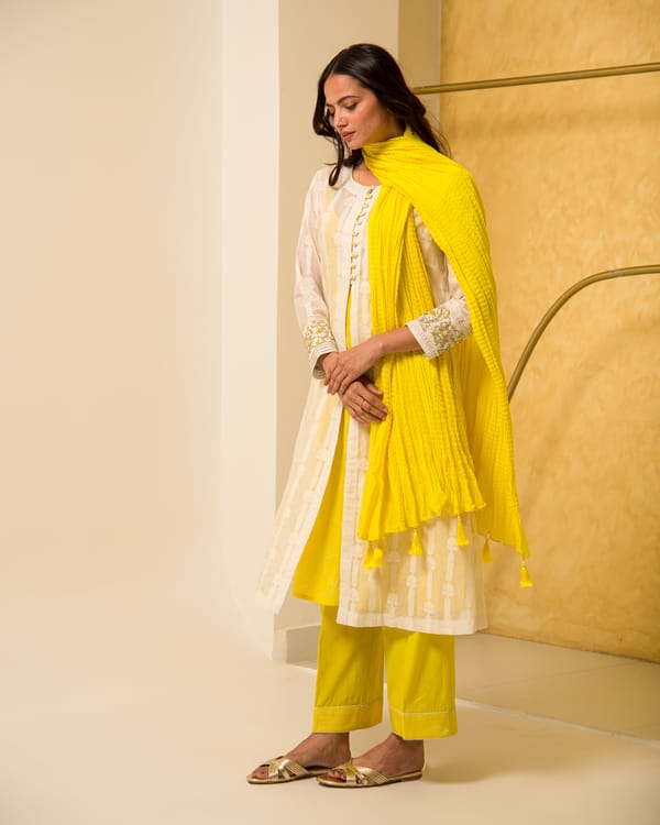 Kyra Chanderi Jacket Style Suit Set — Kyra