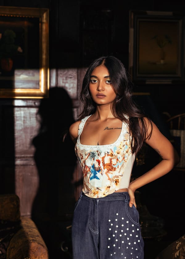 White Grecian Print Corset Top with Lace-Up Back — Lea Clothing