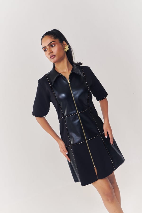 Regalia Detailed Short Dress With Sleeves — HOUSE OF HEATHER