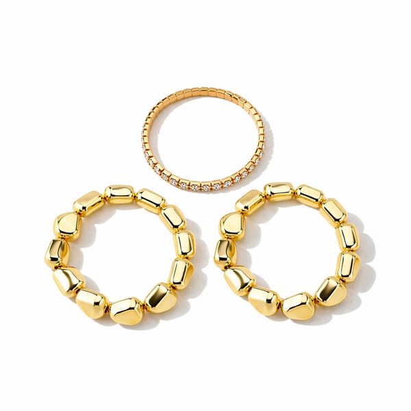 Organic Nugget & Tennis Bracelet Set, Valora — Inaya Accessories
