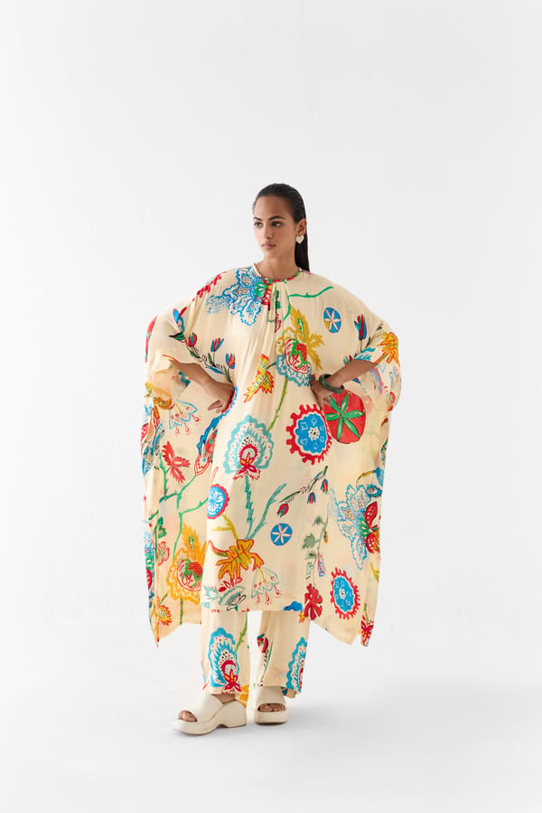 Sanganer Kimono Kurta And Pants Co-Ord — Studio Rigu