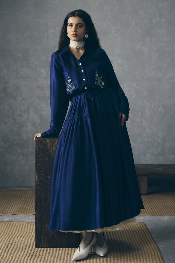 Elina dress- BLUE — Paulmi and Harsh