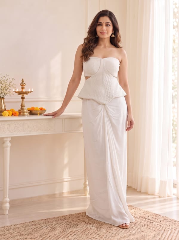 Aanya Crepe Corset Skirt Set — RASIYA