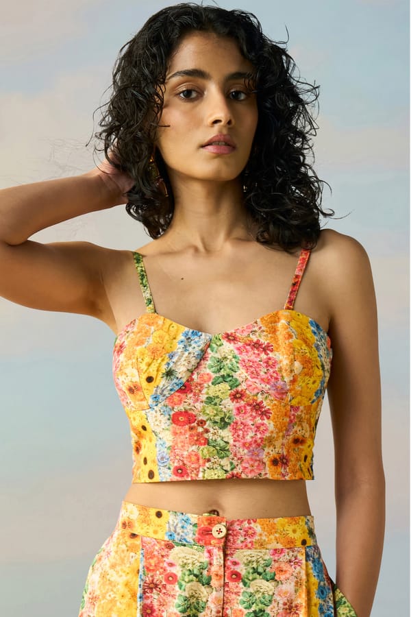 Botanical Stripe Print Bralette — Dash and Dot