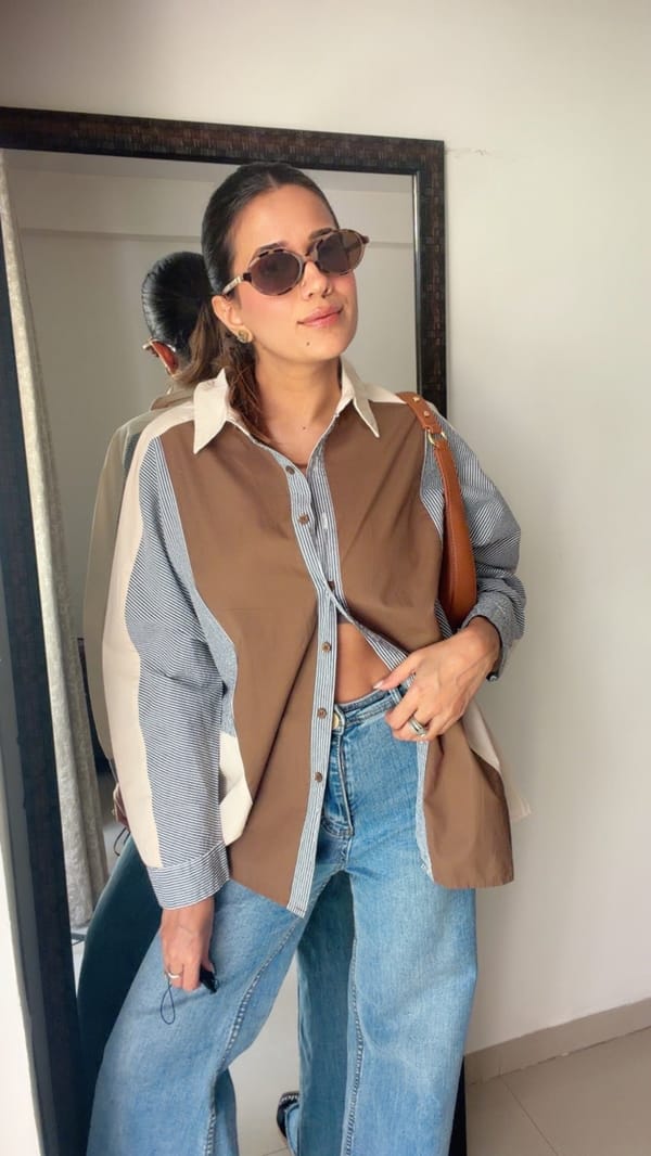 Dusted ColorBlock Poplin Shirt — CLOSET AFFAIR