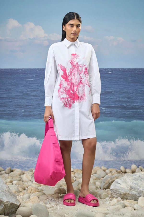 White Premium Cotton Poplin Dress — Genes Lecoanet Hemant