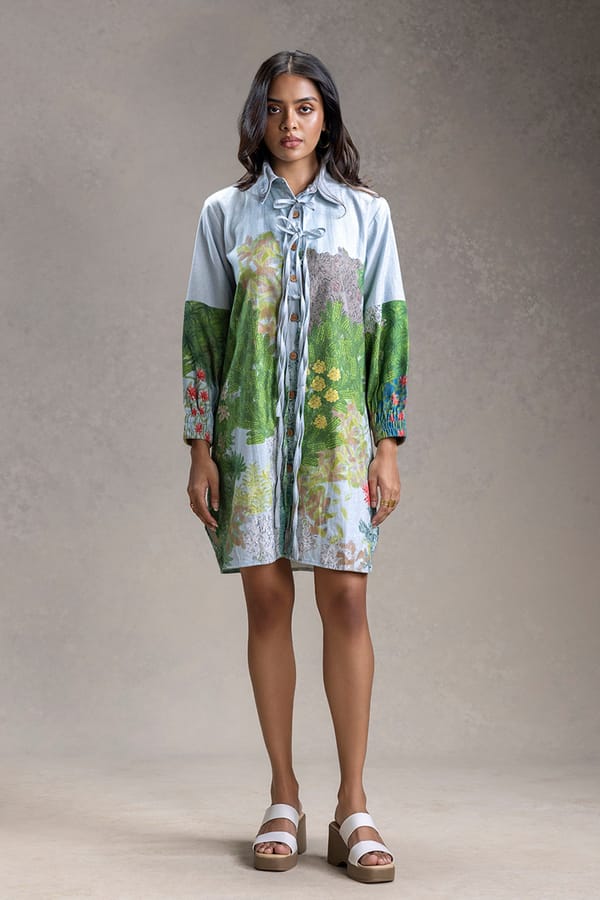 Blume Tie-Up Detailed Shirt Dress — SOUP by Sougat Paul