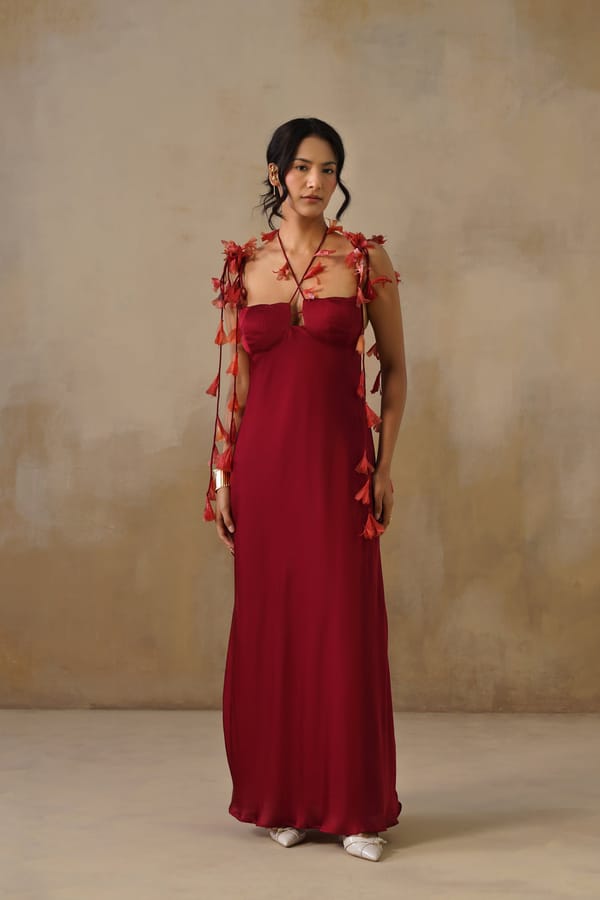 Crimson Bloom Reversible Dress — IERA