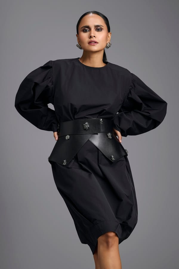 Sculptural Belted Dress — Deepika Arora