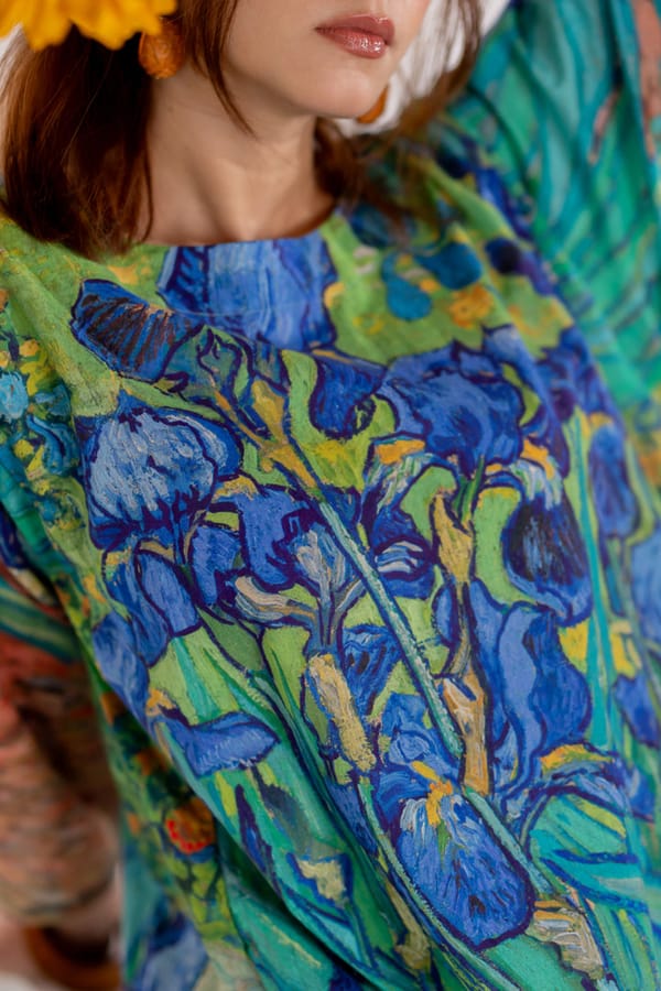 Aqua Blue Floral Printed A-Line Kurta and Pants Set — Maidaan