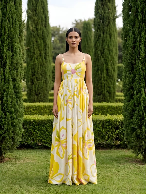 Summer Printed Maxi Dress — POPPI