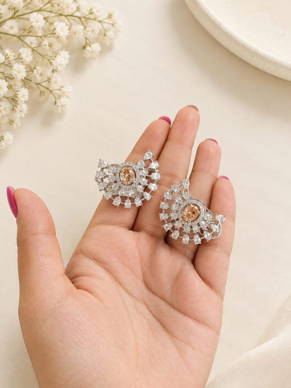 Saffron Spark Studs — Avirasa Jewels