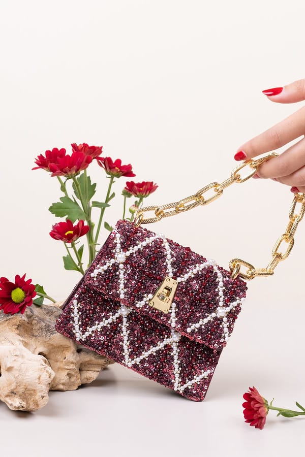 Erica Sangria Handheld Bag — The Leather Garden