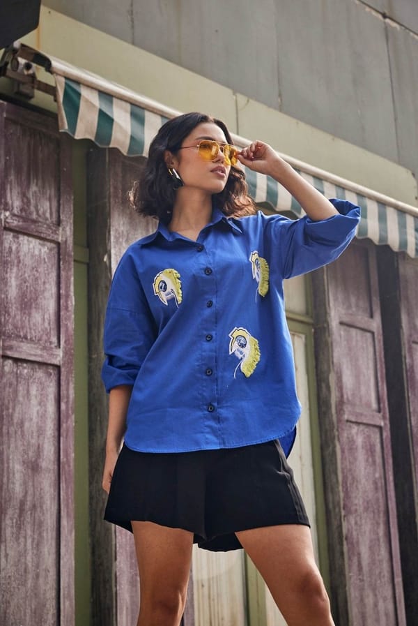 Wild Horse Electric Blue Shirt — Puja Agarwal