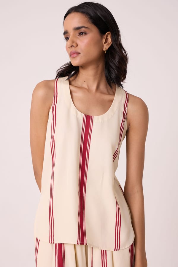 Emma Red Striped Top — The Summer House