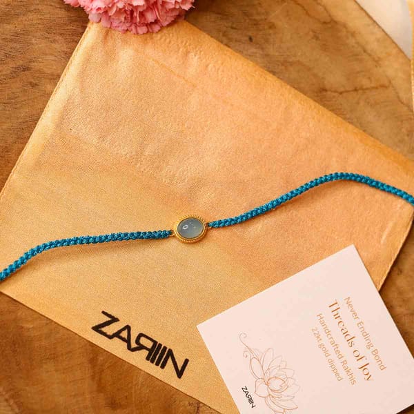 Blue Chalcedony Healing Rakhi for Peace — Zariin