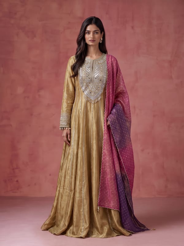 Lila Anarkali Set — KELAAYAH