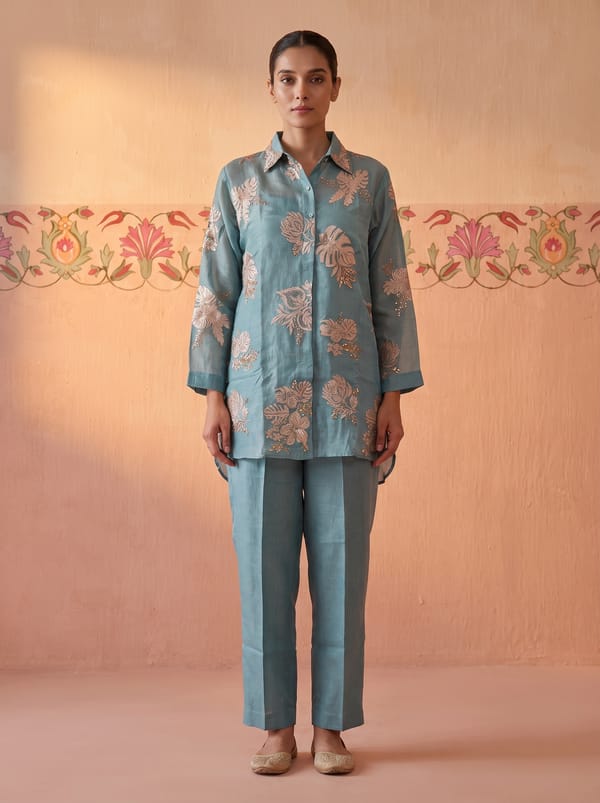 Co-ord Sets Dusty Blue Ch-214 Co-ord Set — Azu