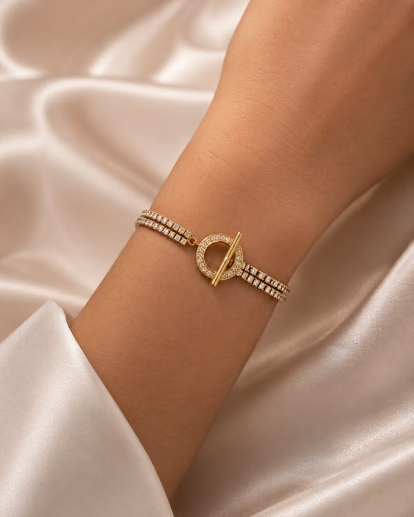 Mosaique Halo Lariat Bracelet — SilvPop Jewels