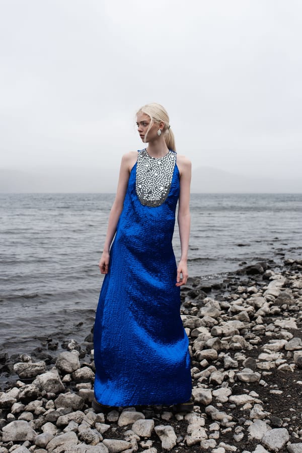 Royal Blue Mirror Bib Embellished Maxi Dress — Dash and Dot