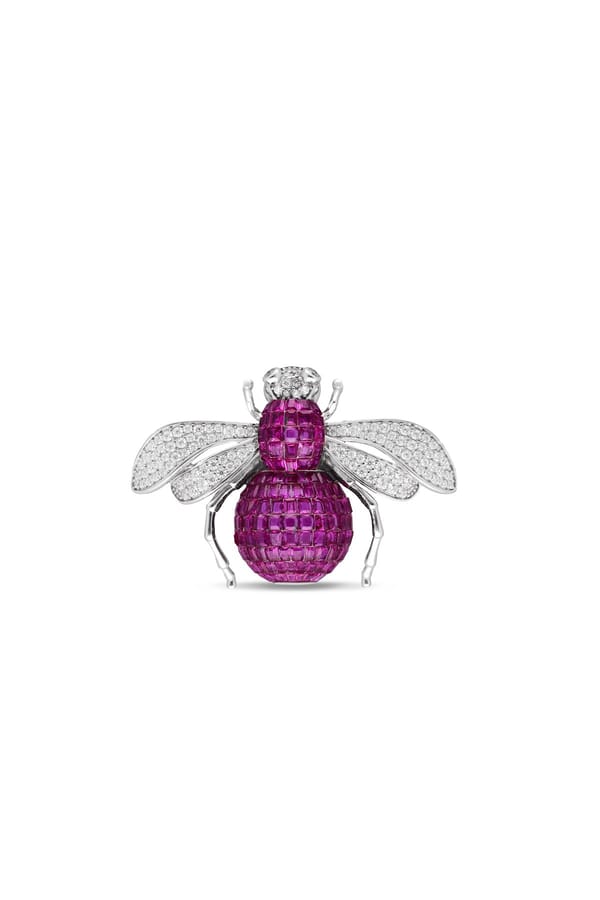 Ruby Forest Fable Bee Brooch — Miss Jo