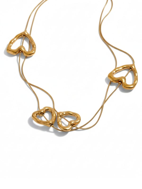 Heart Love Long Temperament Chest Chain Necklace — Cao Jewellery