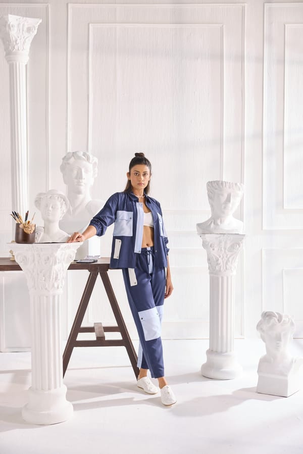 Dual-Tone Colorblocked Utility Co-ord Set — Shivya K